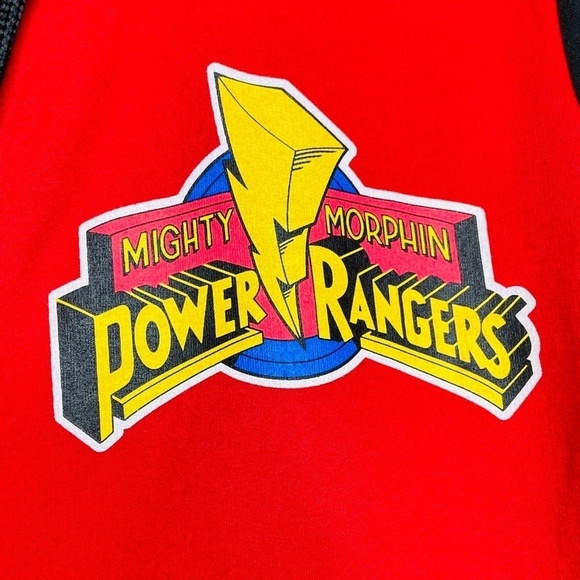HOT TOPIC MF Retro Mighty Morphin Power Rangers Red Black Hoodie Jacket Large - Picture 4 of 7